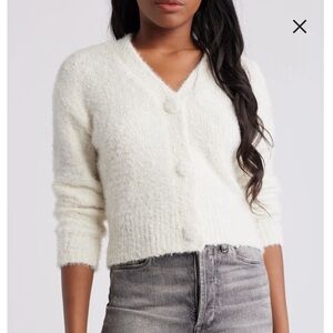 All in Favor White Fuzzy Sweater